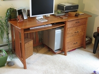 Cherry Desk with Curved Legs close up